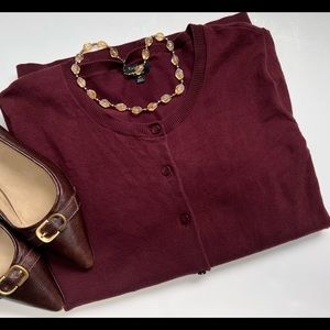 Talbots Maroon Charming Cardigan Sweater